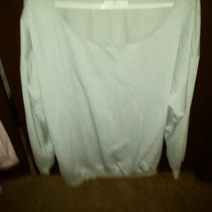 Pink or gray long sleeve off shoulder sweat shirts